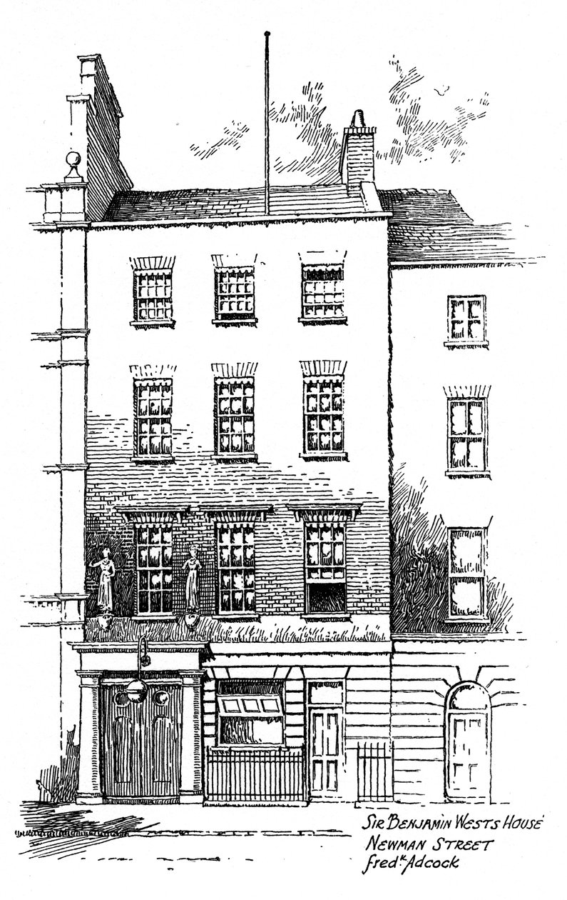 Dům sira Benjamina Westse, Newman Street, Londýn, 1912 od Frederick Adcock