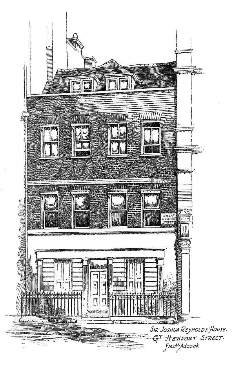 Dům sira Joshuy Reynoldse, Great Newport Street, Londýn, 1912. od Frederick Adcock