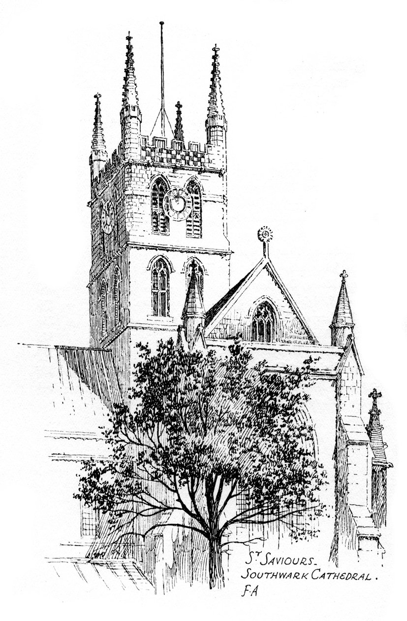 Southwark Cathedral, Londýn, 1912 od Frederick Adcock