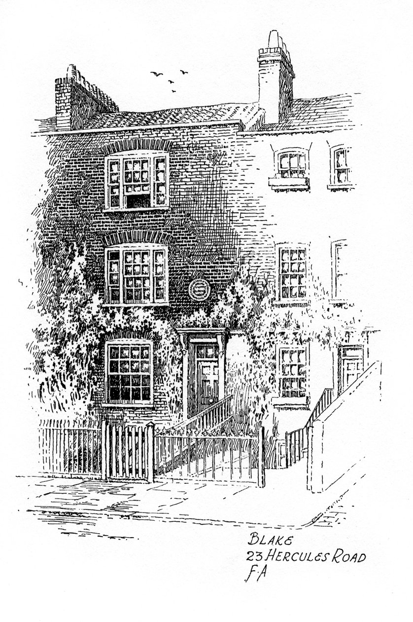 Dům Williama Blakese, 23 Hercules Road, Londýn, 1912. od Frederick Adcock