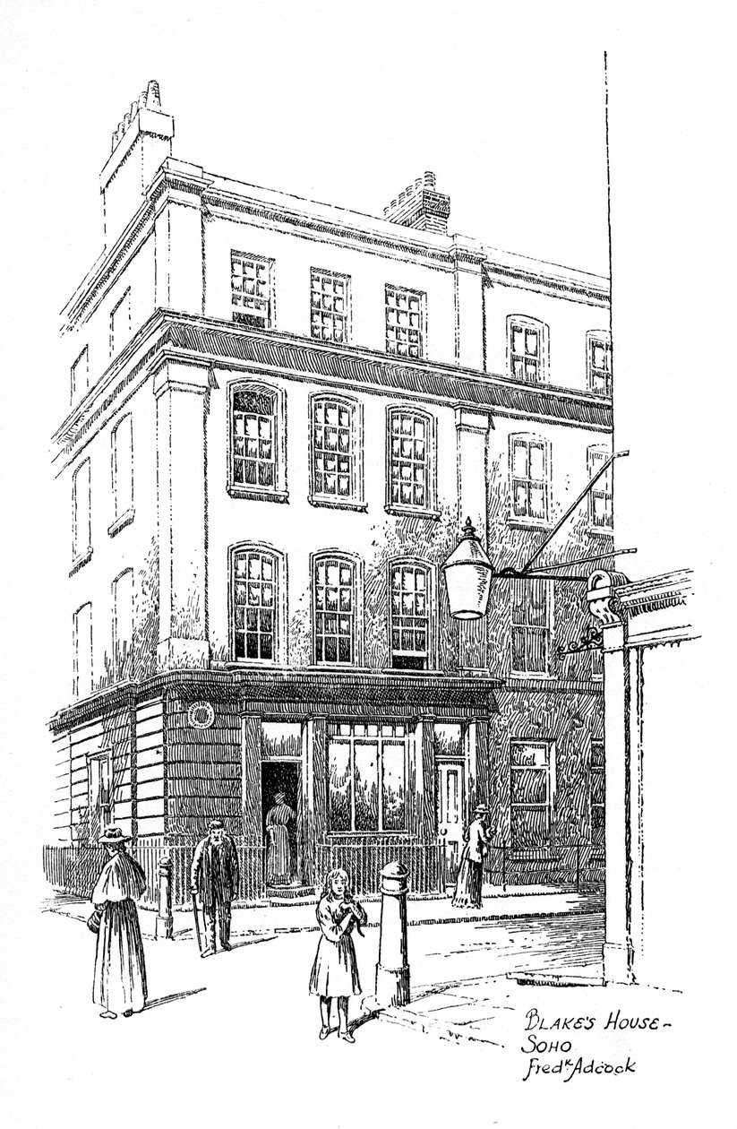 Dům Williama Blakese, Soho, Londýn, 1912 od Frederick Adcock