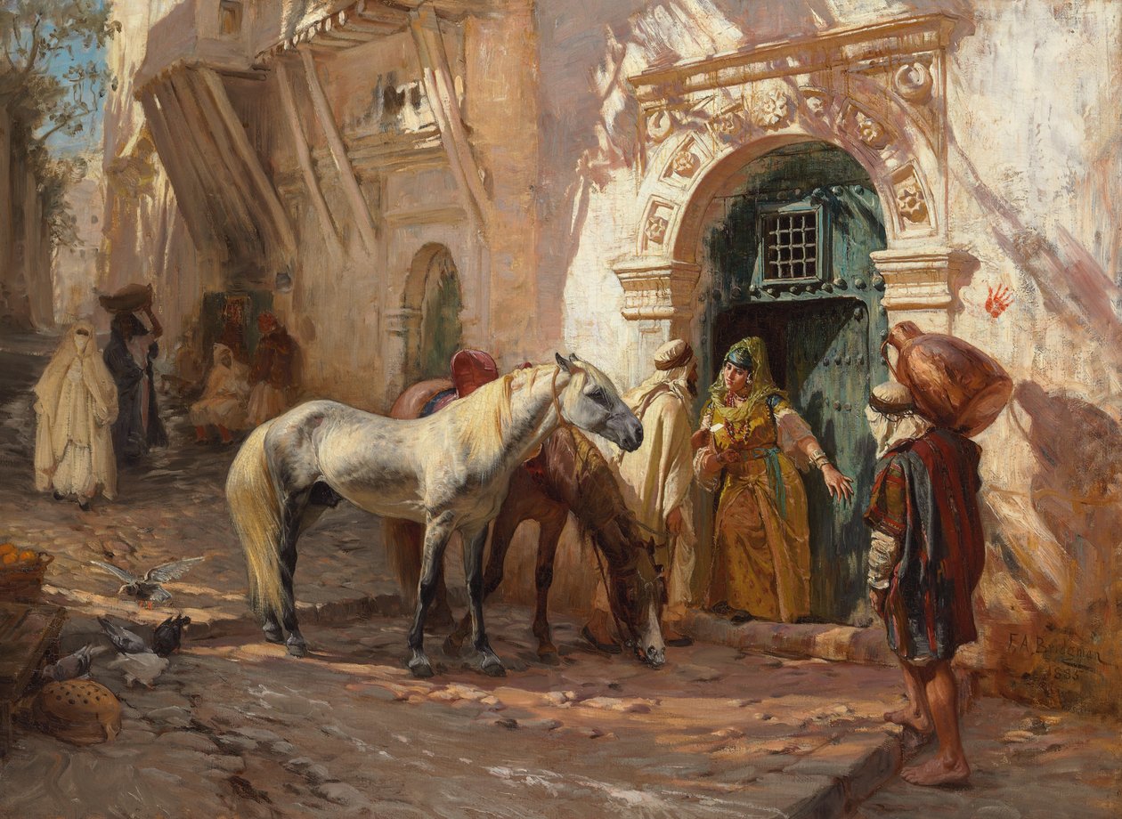Scéna v severní Africe; 1885 od Frederick Arthur Bridgman