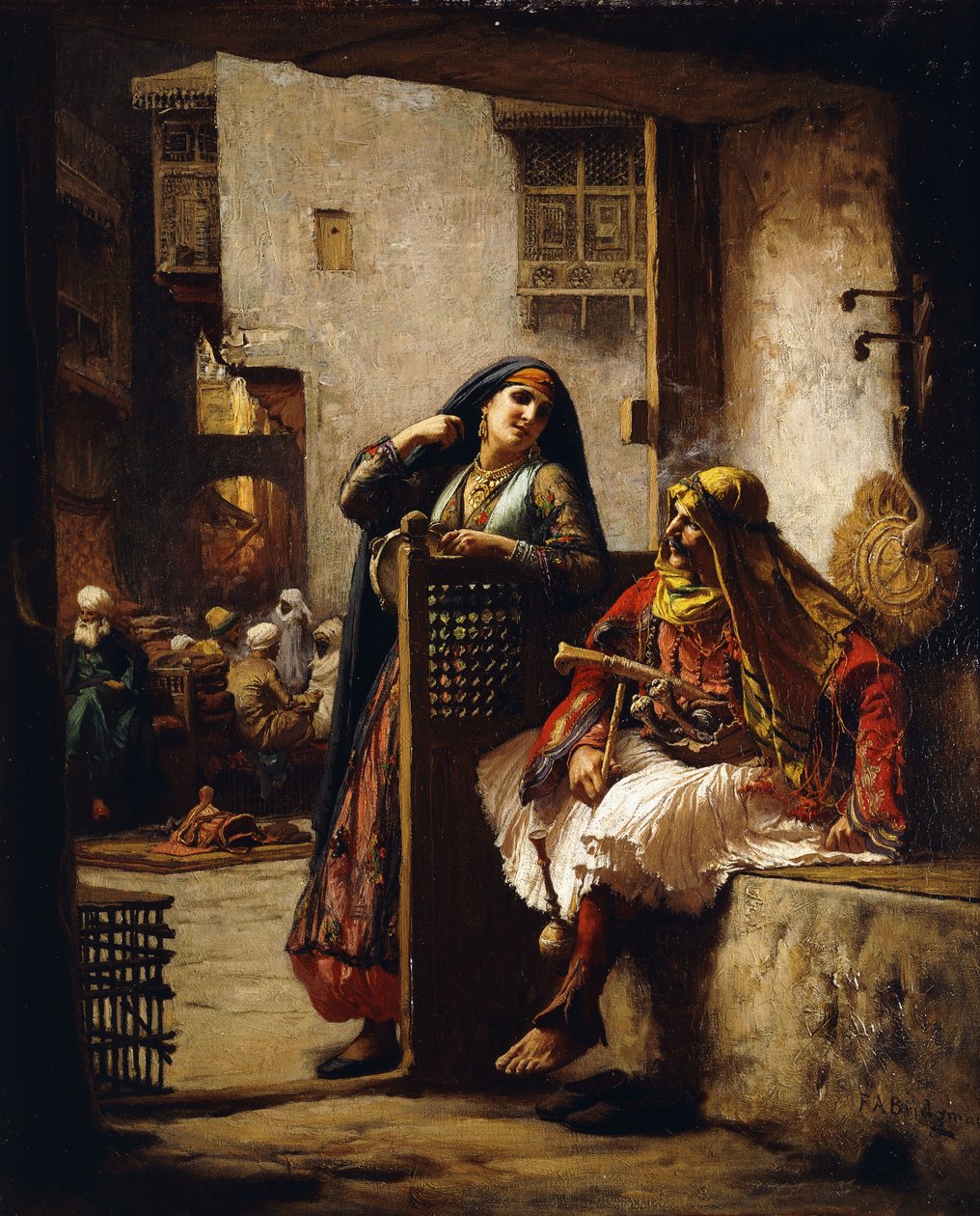 Návštěva od náčelníka, od Frederick Arthur Bridgman