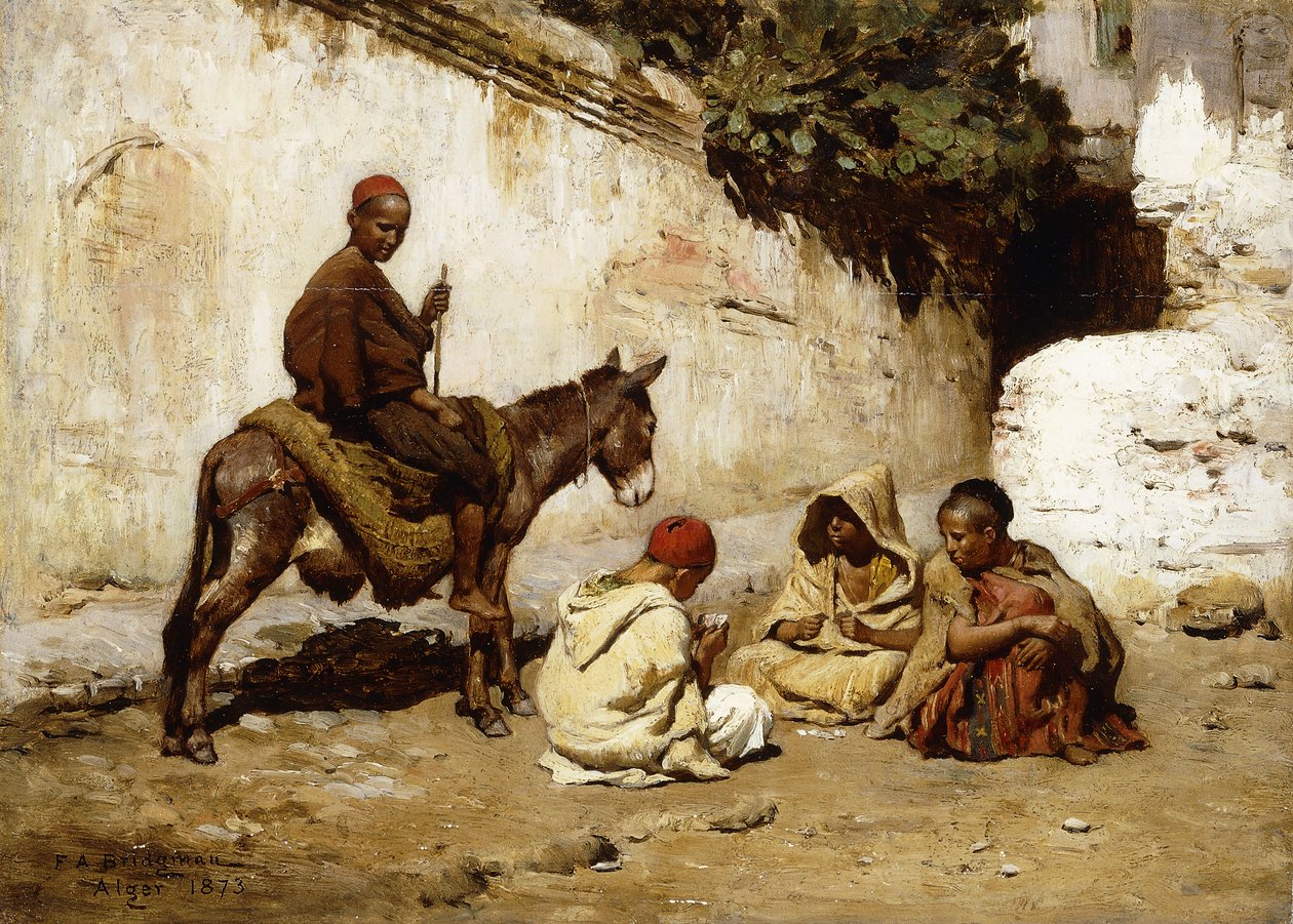 Arabské děti hrají karty, 1873 od Frederick Arthur Bridgman