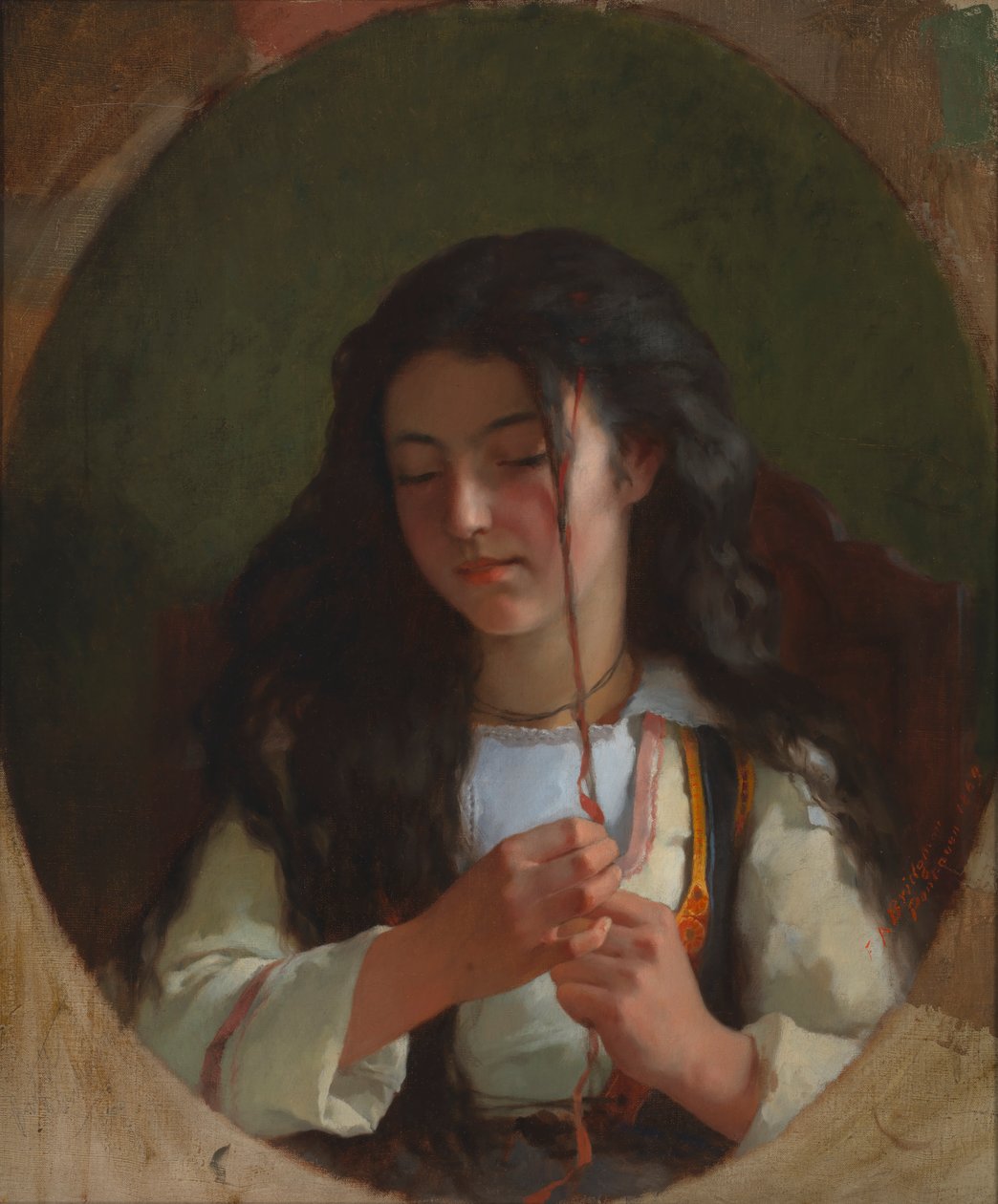 Studie mladé dívky, Pont Aven, 1869. od Frederick Arthur Bridgman