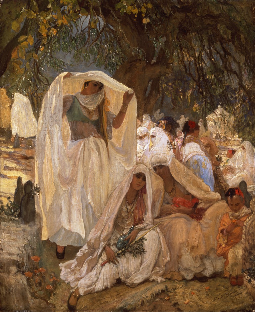 Ženy z Blidah v den proroka, Alžírsko od Frederick Arthur Bridgman
