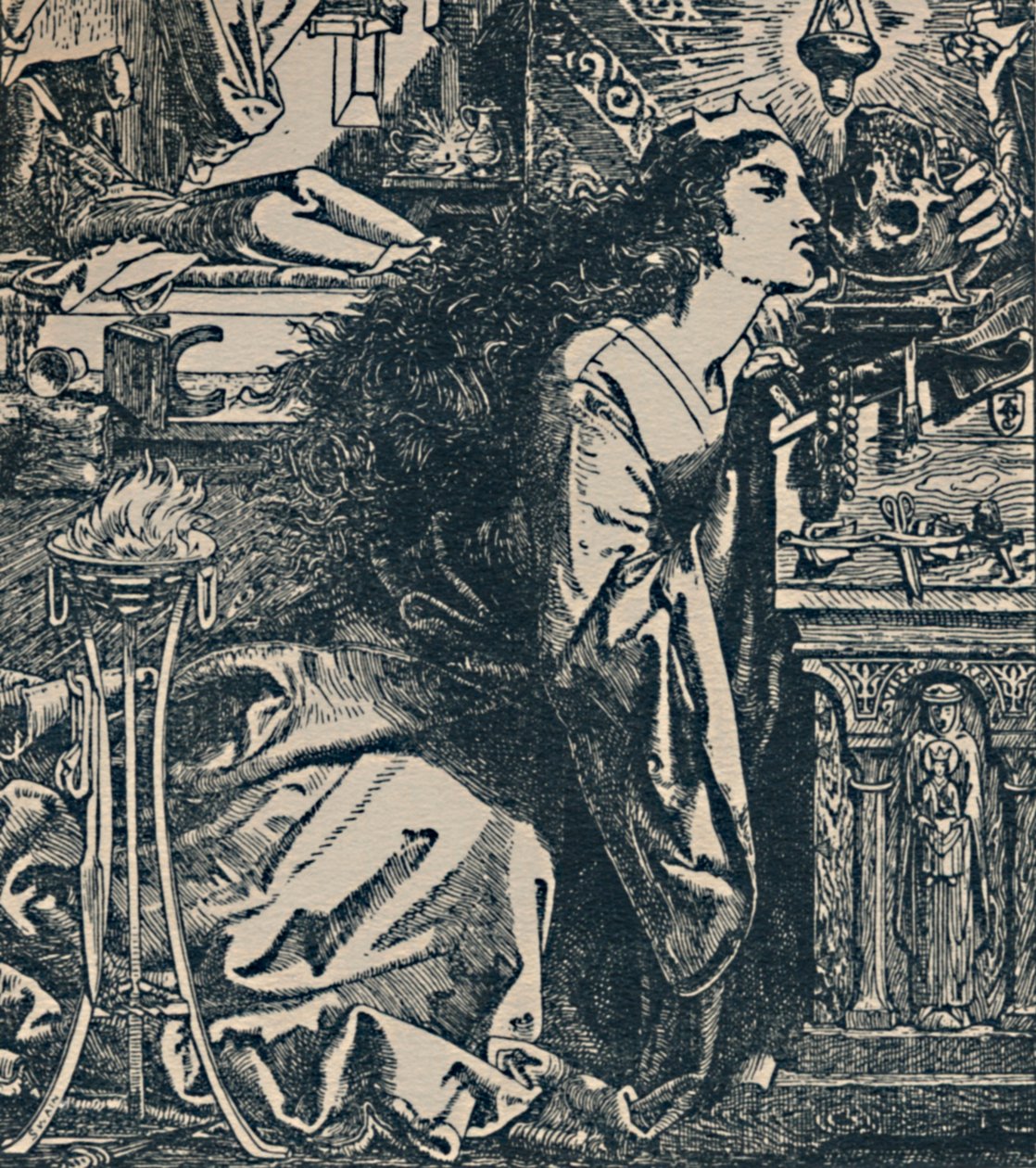 "Rosamond, královna Langobardů.", c1850-1900, 1923 od Frederick Augustus Sandys