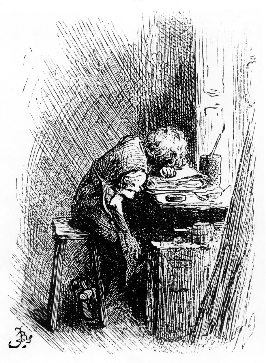 Charles Dickens v Blacking Factory, ilustrace z 