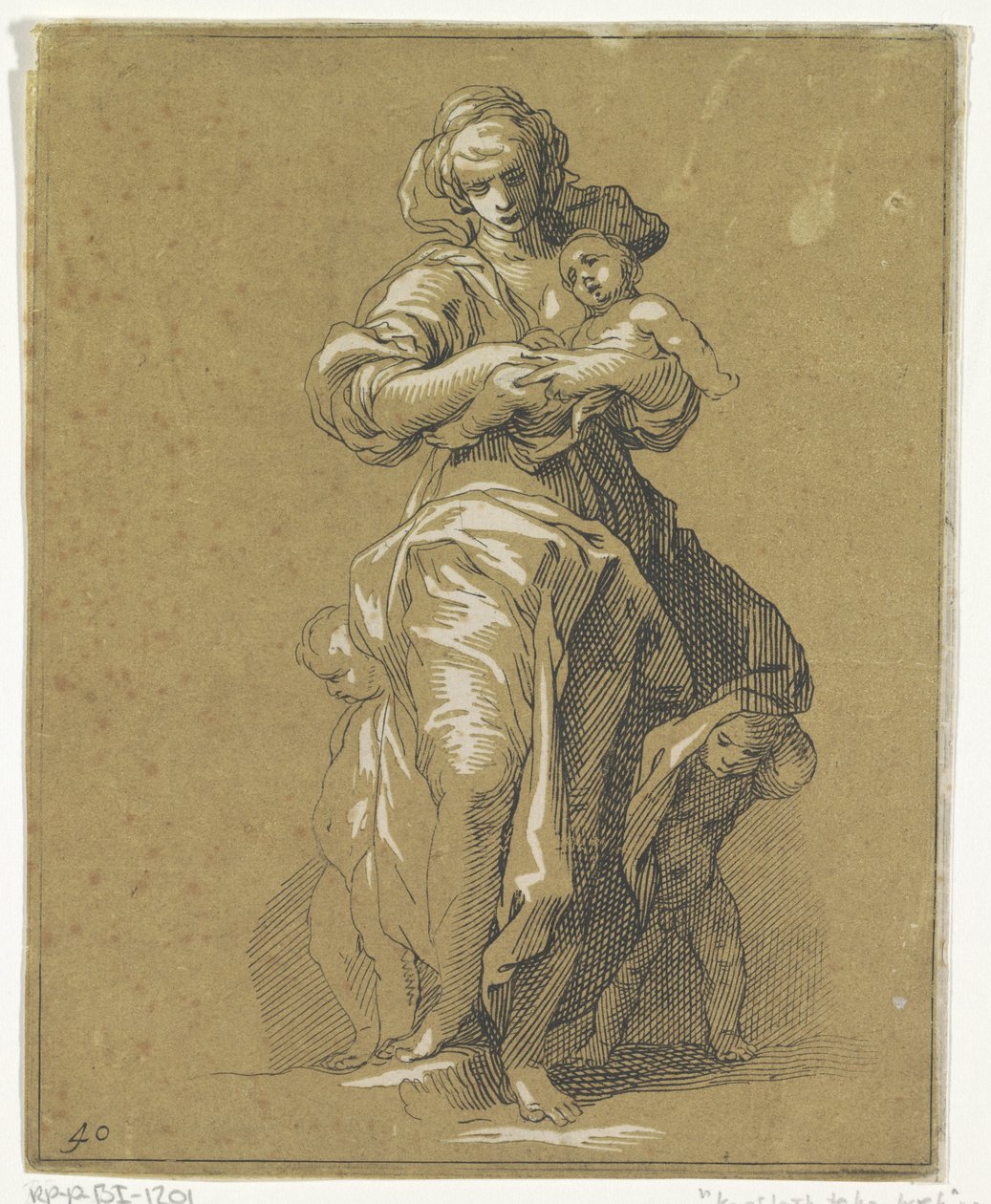 Charita se třemi dětmi od Frederick Bloemaert