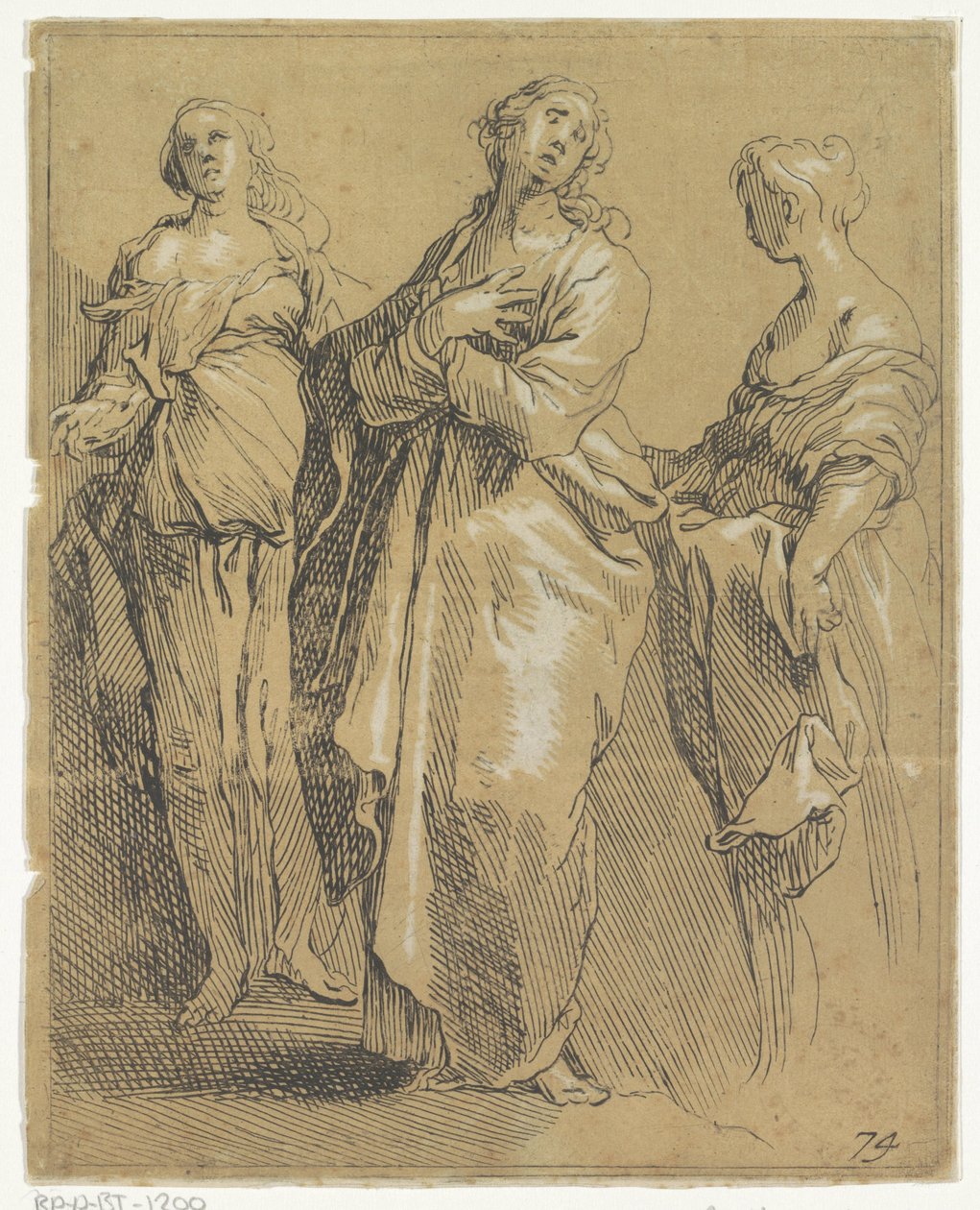 Tři stojící postavy od Frederick Bloemaert