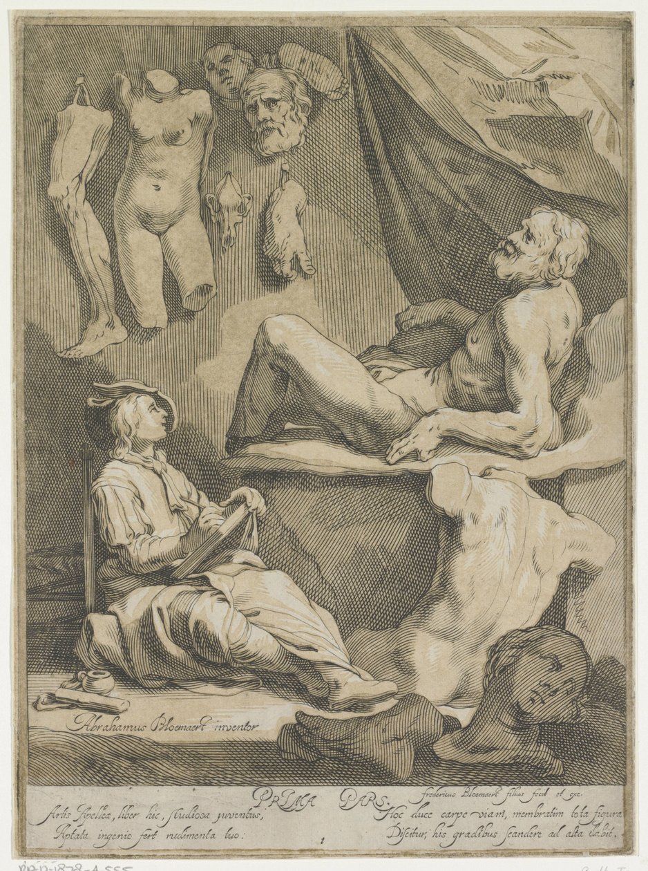 Titulní strana Originální a renomované designové kreslicí knihy Titulní strana pro: Abraham Bloemaert, Originální a proslulá kniha konstryků. Část 1 od Frederick Bloemaert