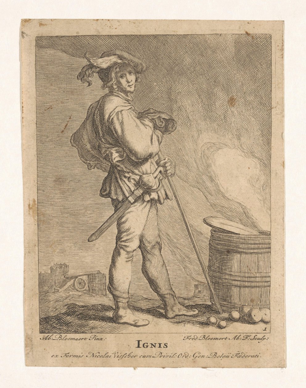 Ohňostroj Ignis (název na objektu) The Four Elements (název série) od Frederick Bloemaert