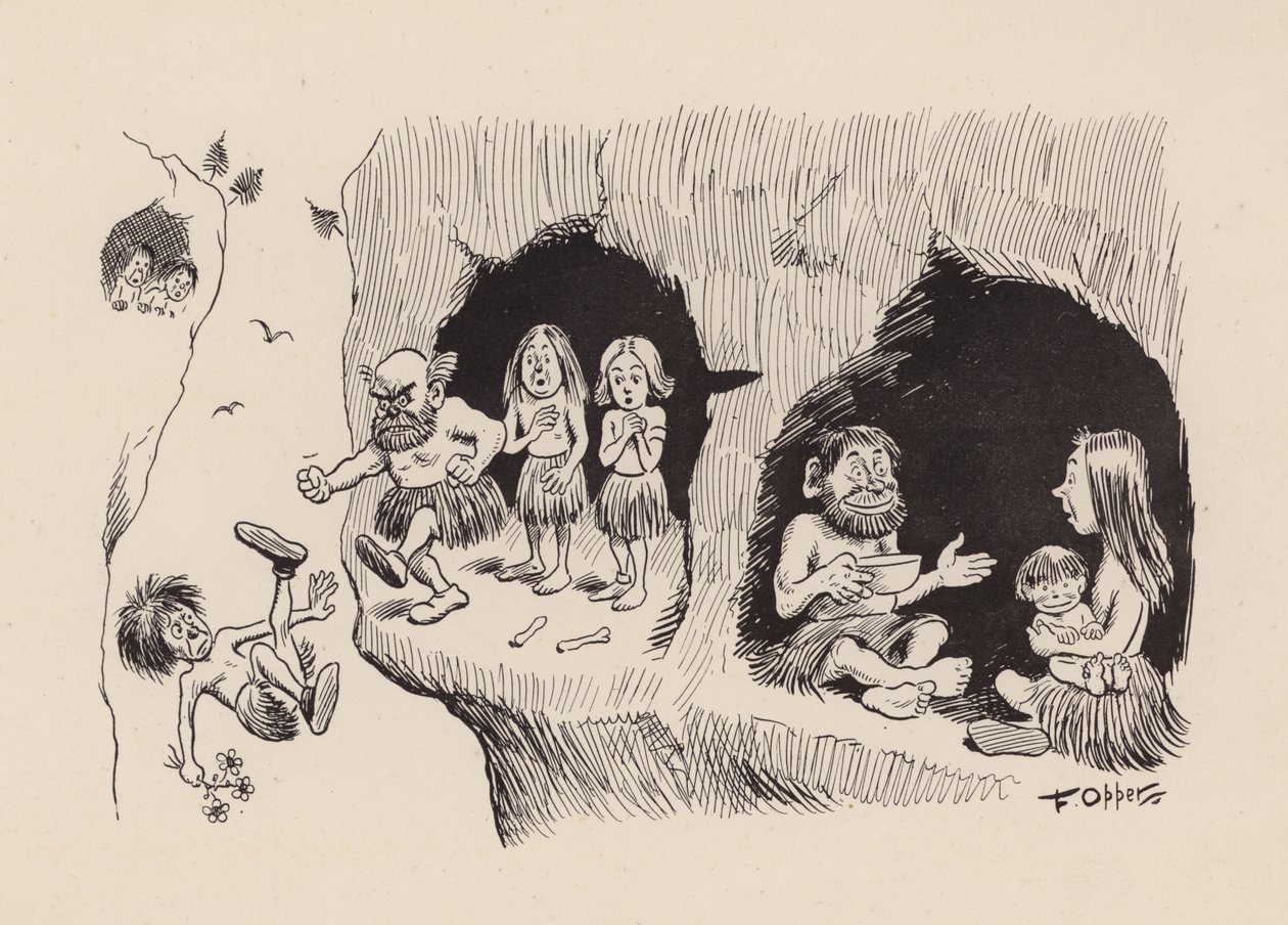 Naši předkové z doby předpotopní od F. Oppera: Číslo třicet devět (litografie) od Frederick Burr Opper