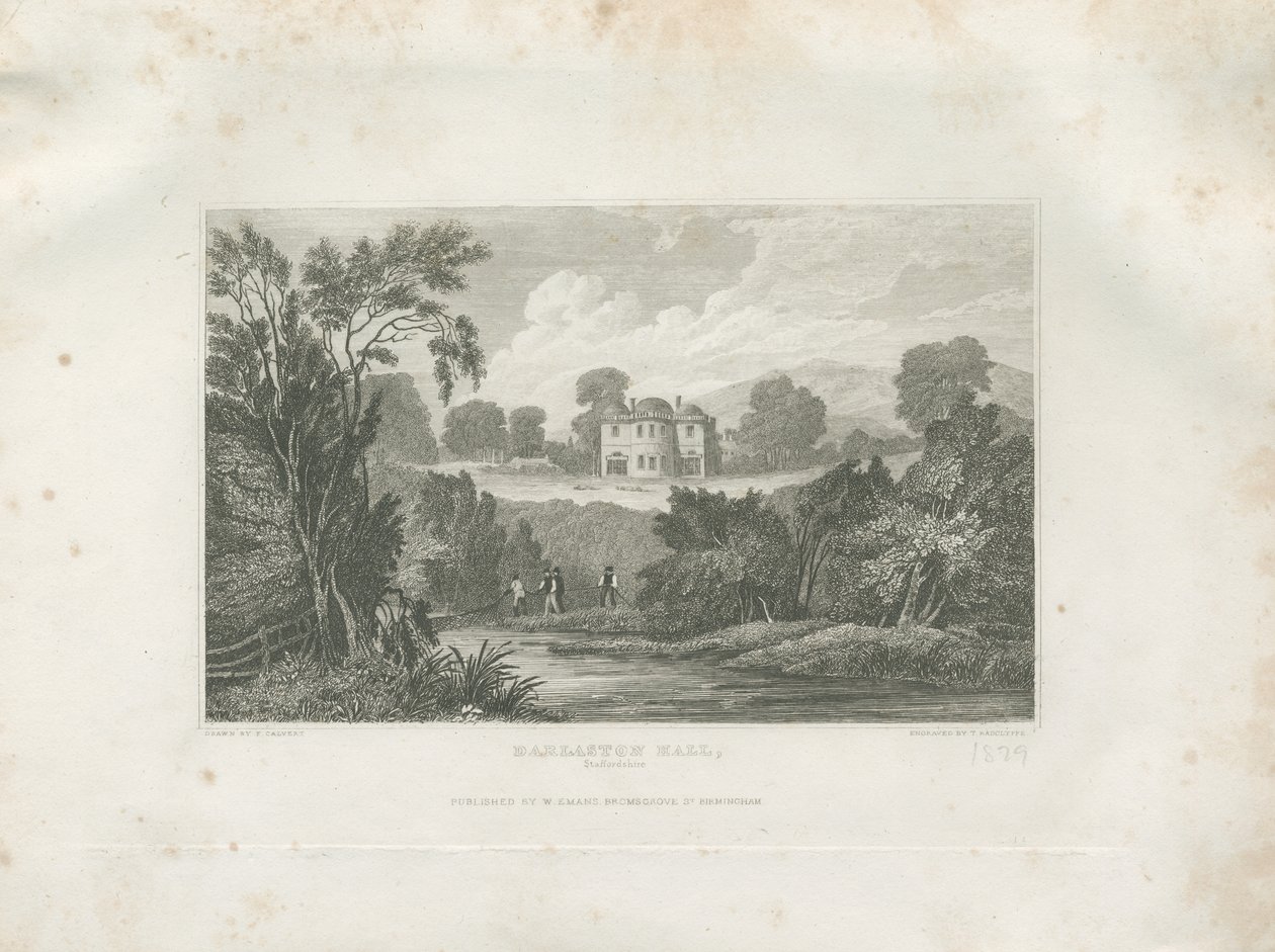 Barlaston Hall: rytina a [19. století] od Frederick Calvert