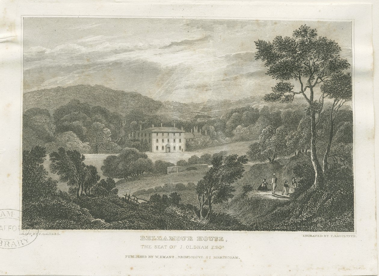 Colton-Bellamore House: ocelorytina, nd [c 1830] (tisk) od Frederick Calvert