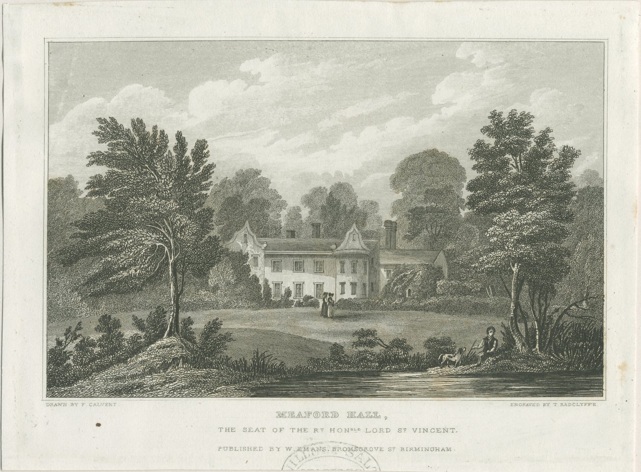 Meaford Hall: rytina a [?polovina 19. století] od Frederick Calvert