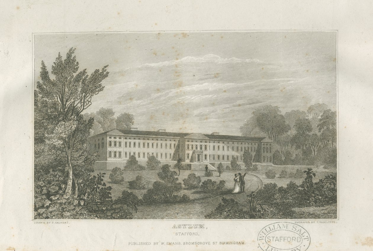 Stafford - Asylum: rytina, nd [c 1830] od Frederick Calvert