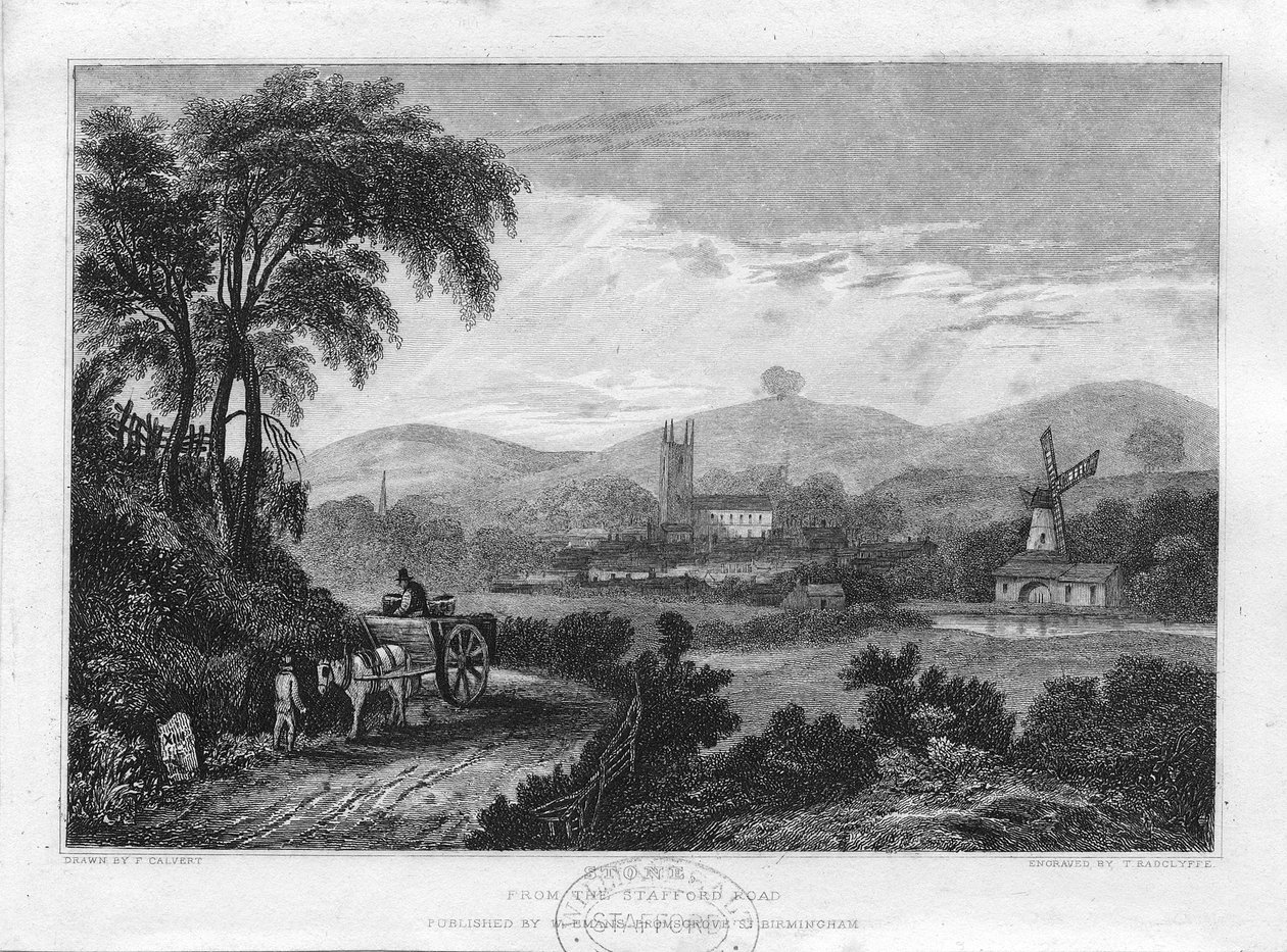 Kámen ze Stafford Road: rytina, nd [c 1830] od Frederick Calvert