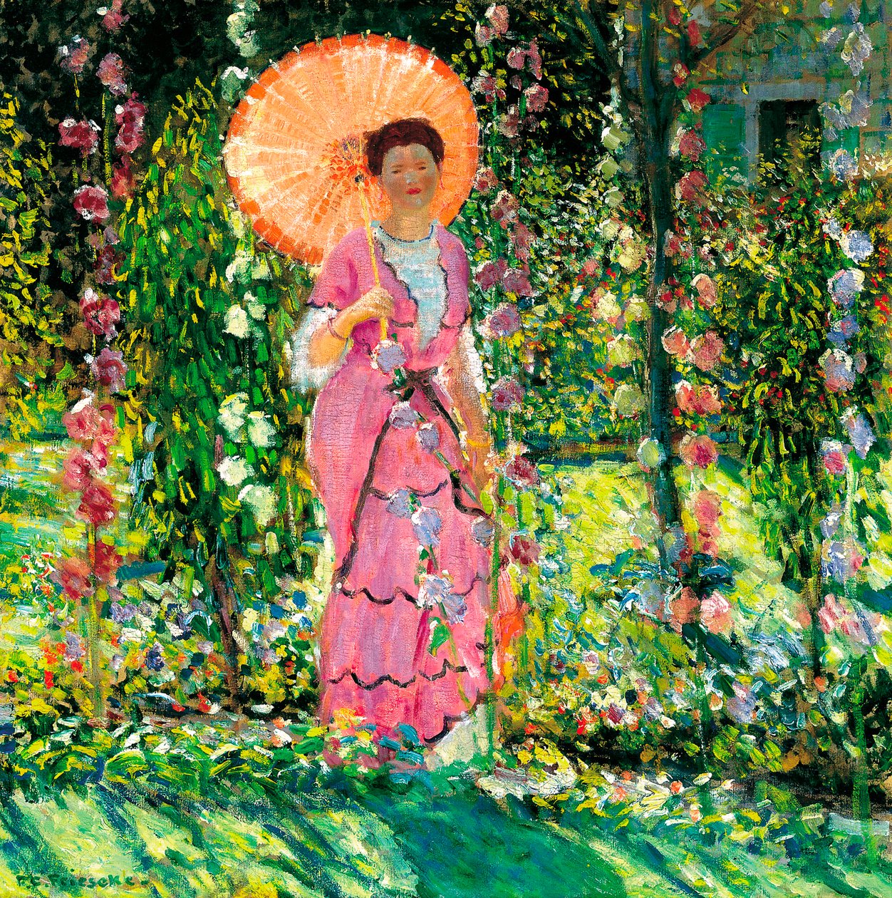 Hollyhocks, c. 1912 od Frederick Carl Frieseke