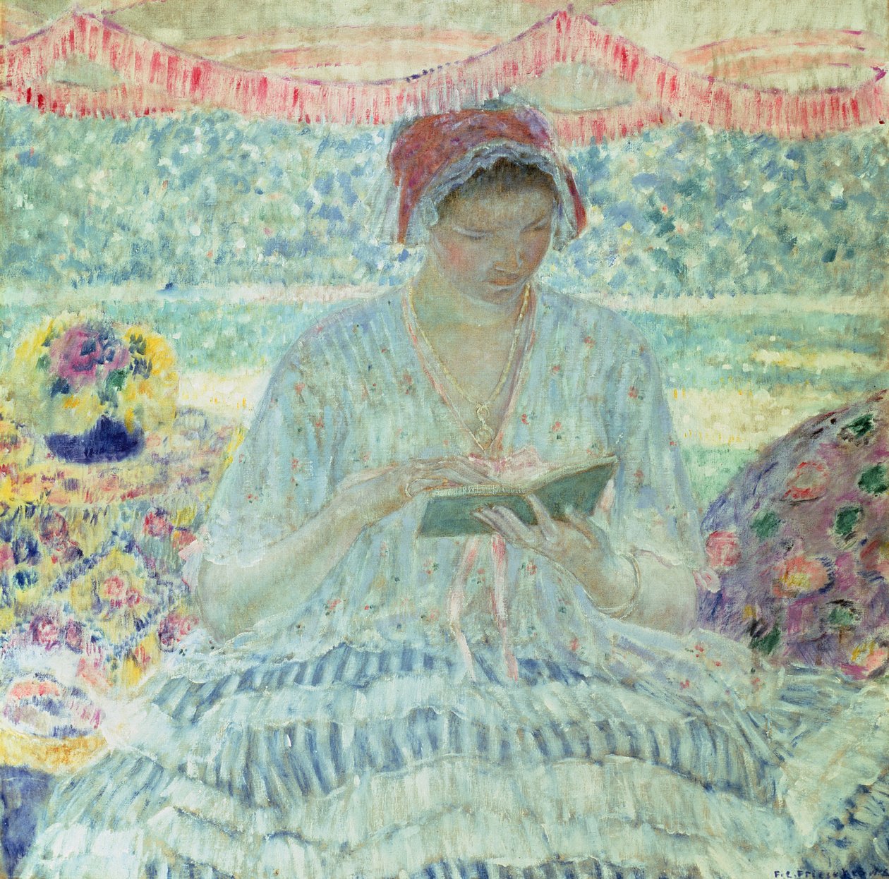 Letní čtení (olej na plátně) od Frederick Carl Frieseke