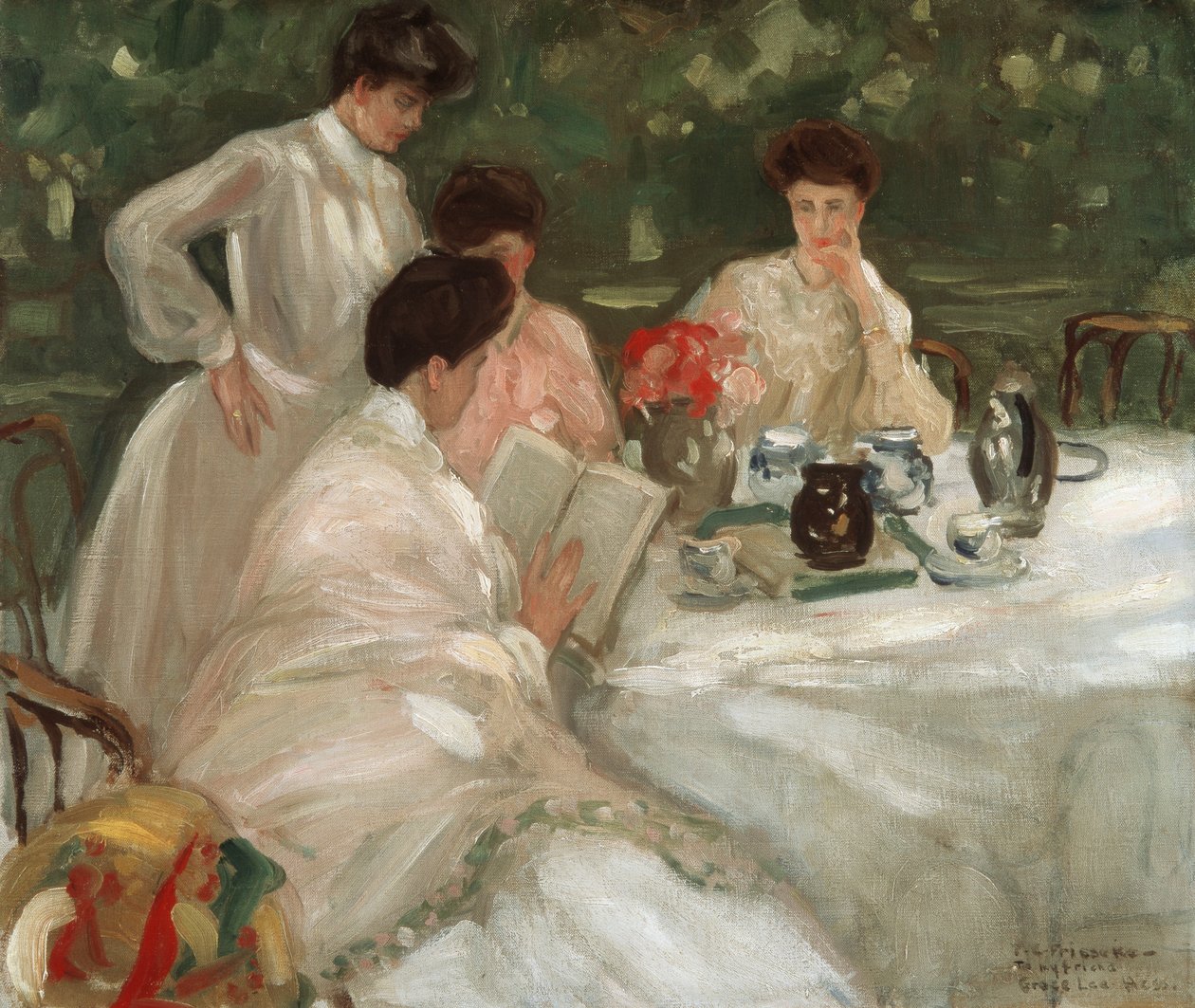 Čaj na zahradě od Frederick Carl Frieseke