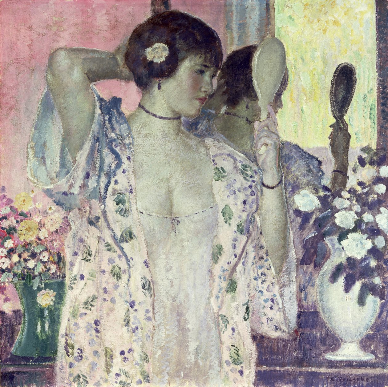 The Hand Mirror (olej na plátně) od Frederick Carl Frieseke