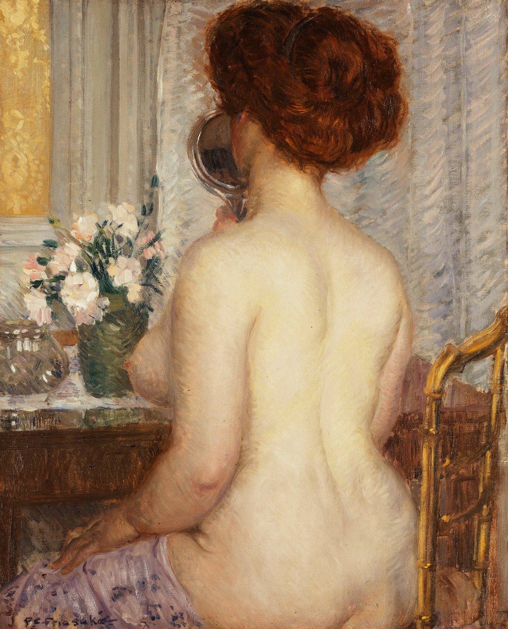 Žena u toaletního stolku od Frederick Carl Frieseke