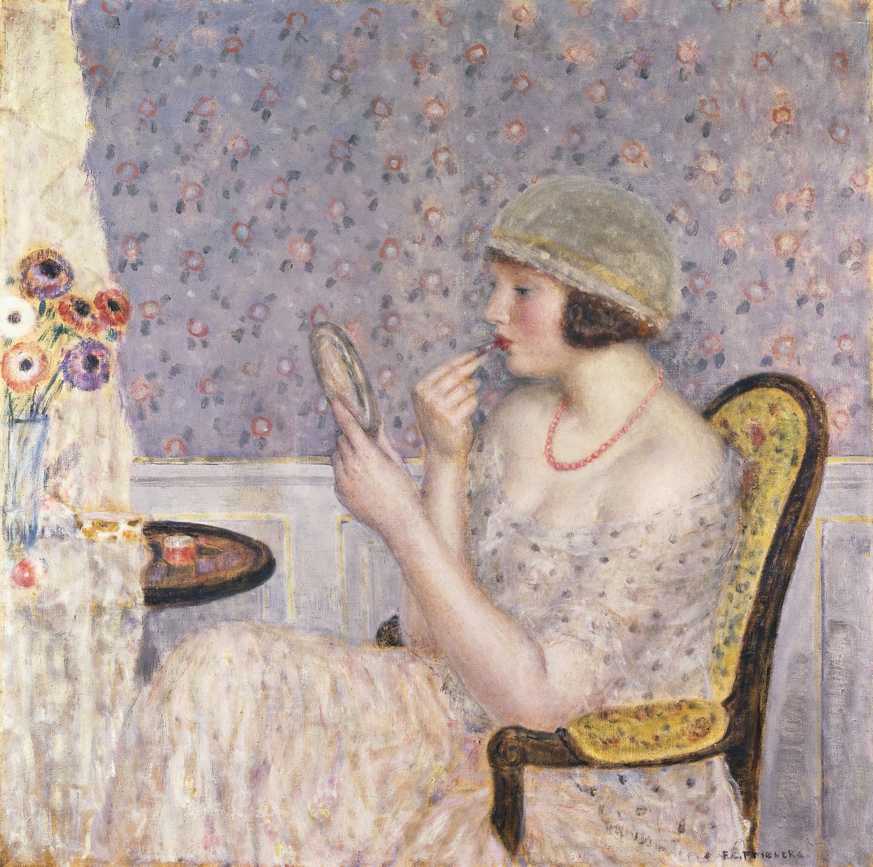 Žena u toaletního stolku od Frederick Carl Frieseke