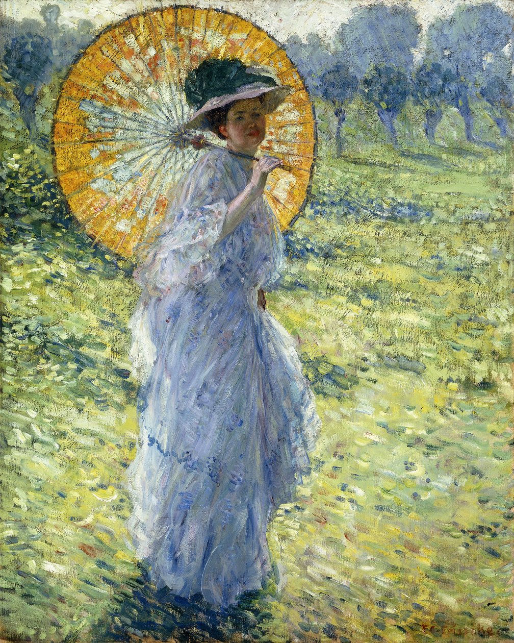 Žena se slunečníkem, kolem roku 1906 (olej na plátně) od Frederick Carl Frieseke