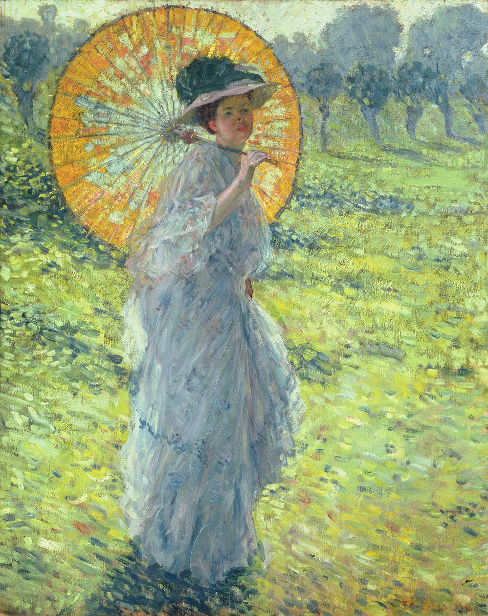 Žena se slunečníkem, c. 1906 (olej na plátně) od Frederick Carl Frieseke