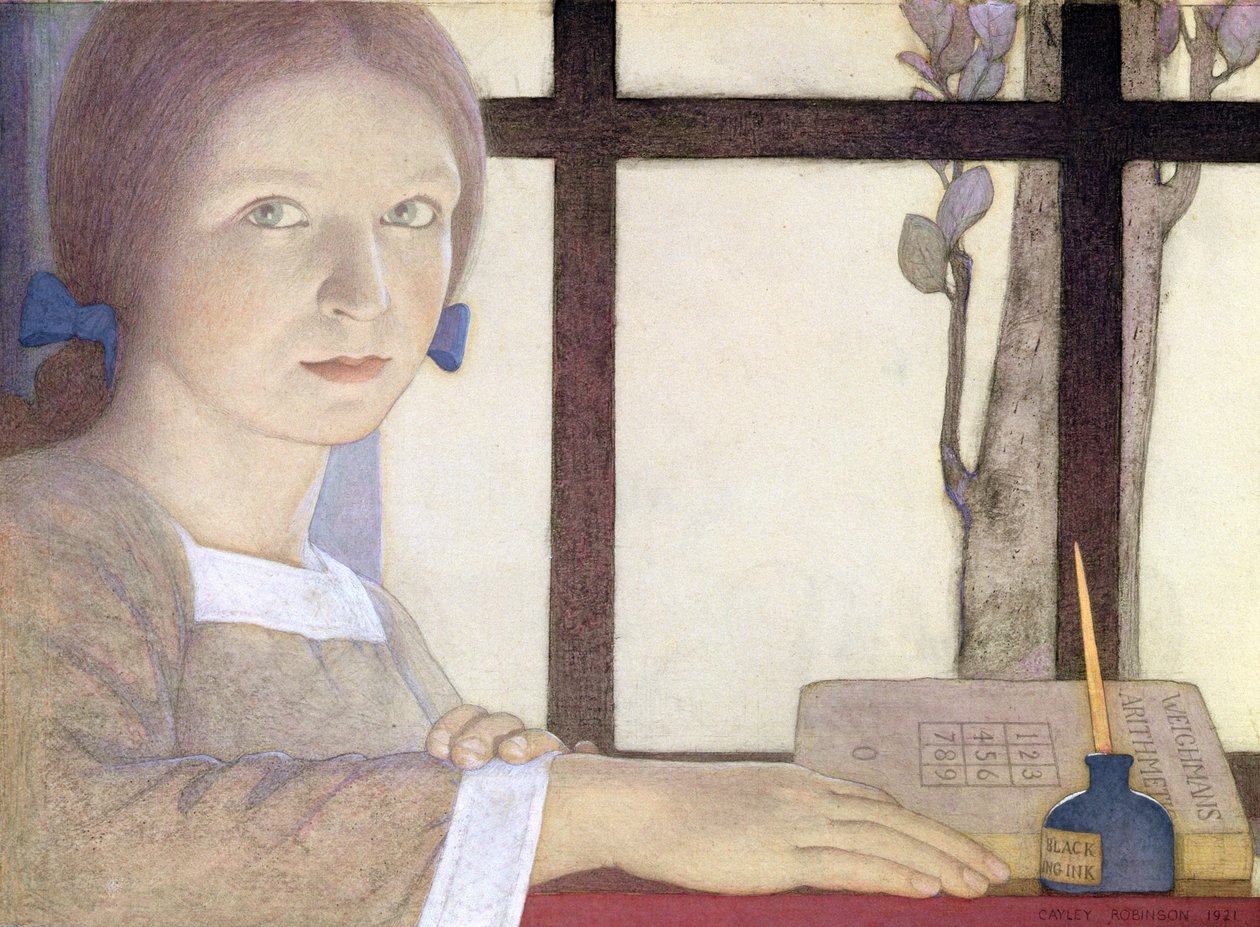 Čas lekce (wc nad tužkou na papíře) od Frederick Cayley Robinson