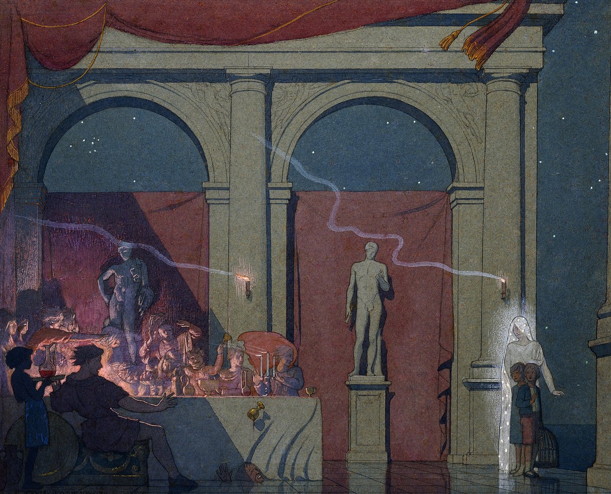 Tyltyl proměňuje diamant v Paláci luxusu, 1911 od Frederick Cayley Robinson