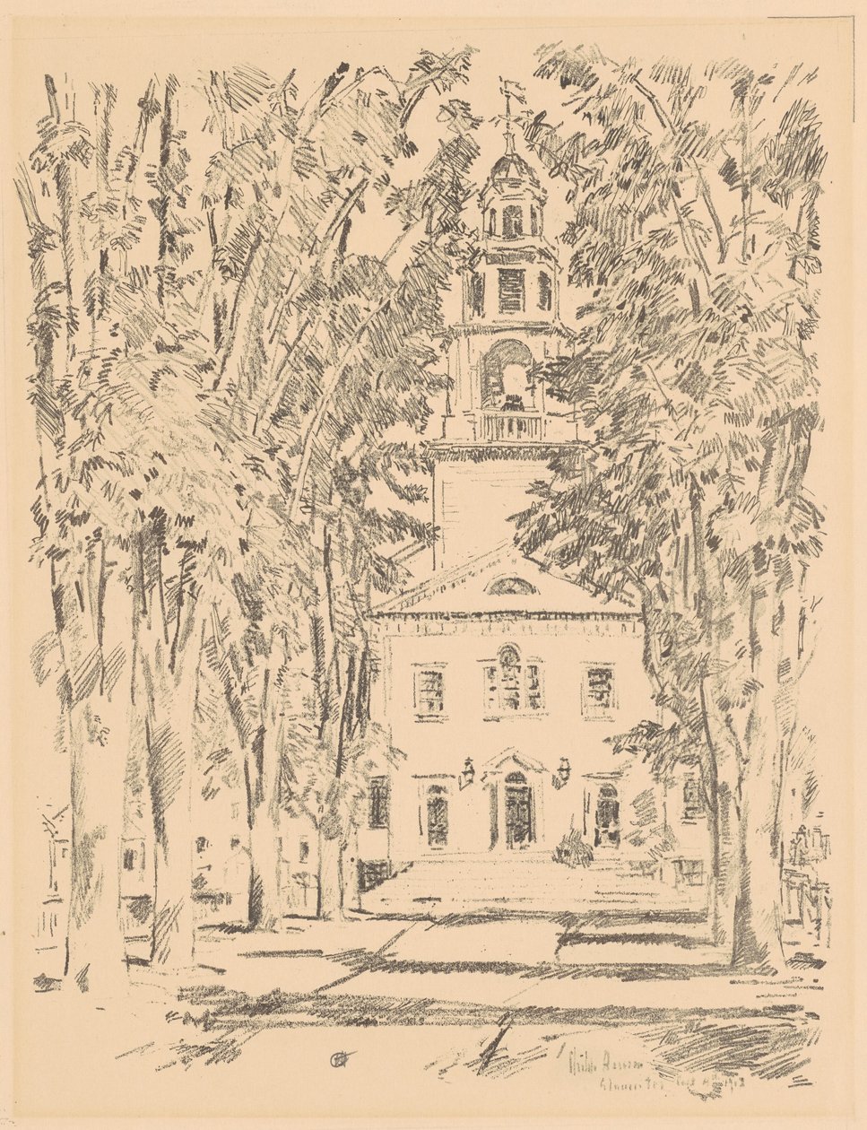 Koloniální kostel, Gloucester, 1918. od Frederick Childe Hassam