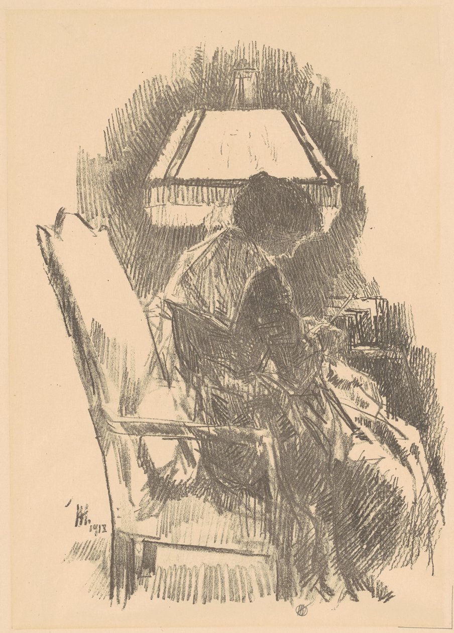 Paní Hassam Knitting velká, 1918. od Frederick Childe Hassam