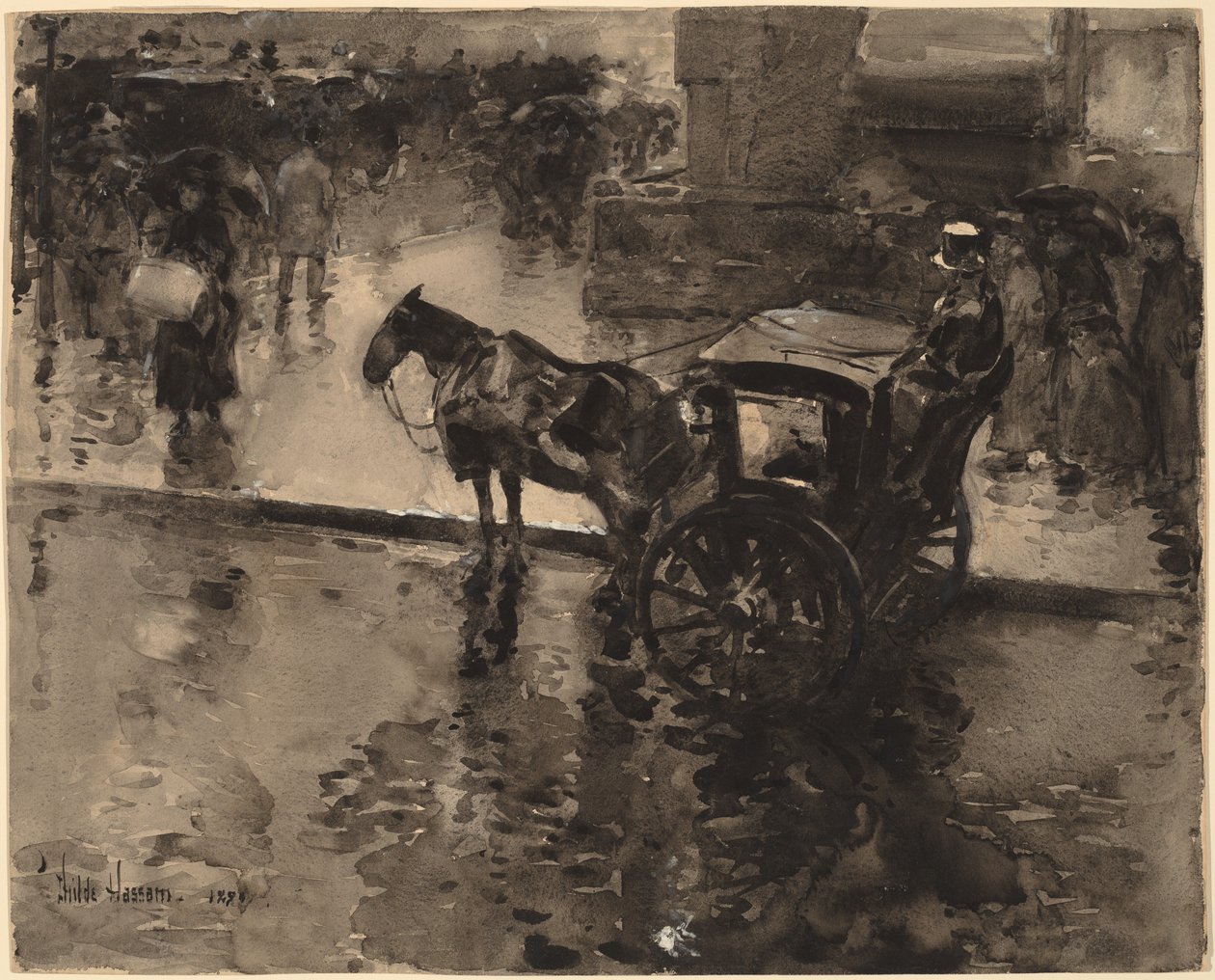 Up-Tide on the Avenue, pravděpodobně 1890. od Frederick Childe Hassam