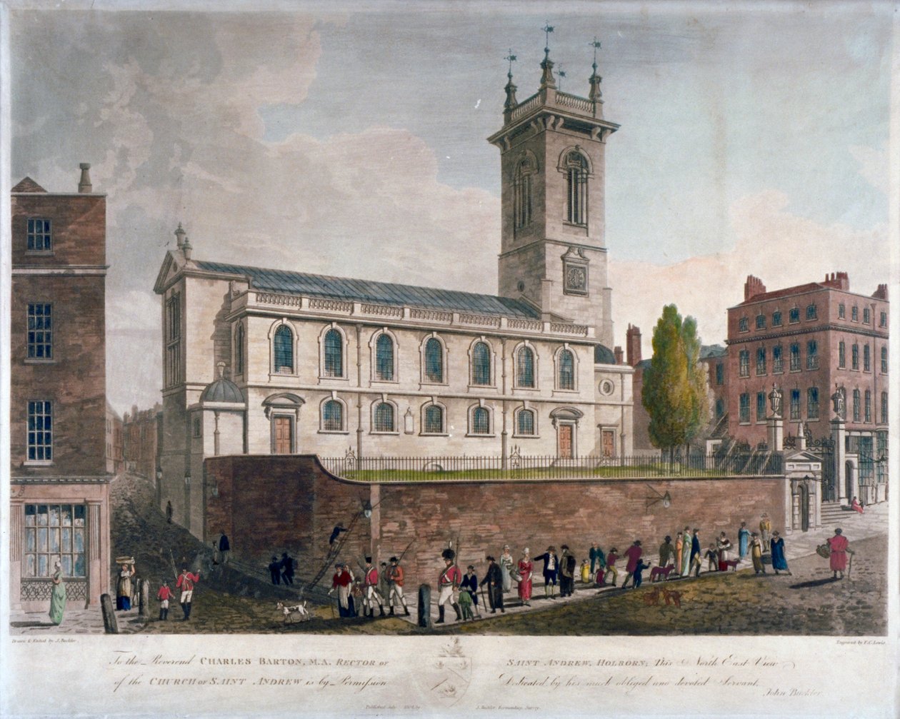 St Andrew Holborn, Londýn, 1804 od Frederick Christian Lewis