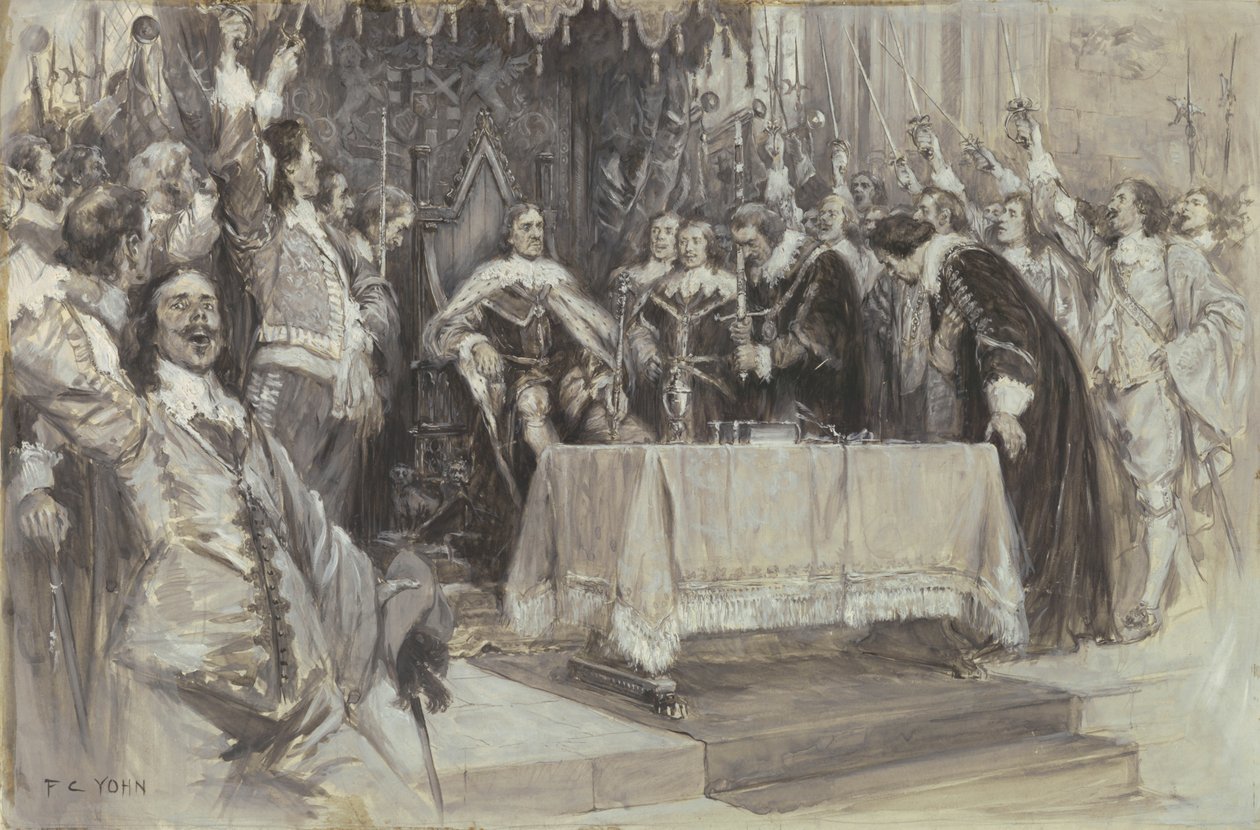 Druhá instalace Cromwella jako ochránce, ve Westminster Hall, 26. června 1657 od Frederick Coffay Yohn