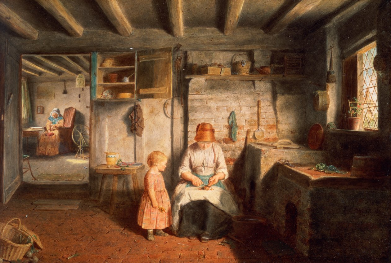 Příprava na večeři, 1854 (panel) od Frederick Daniel Hardy