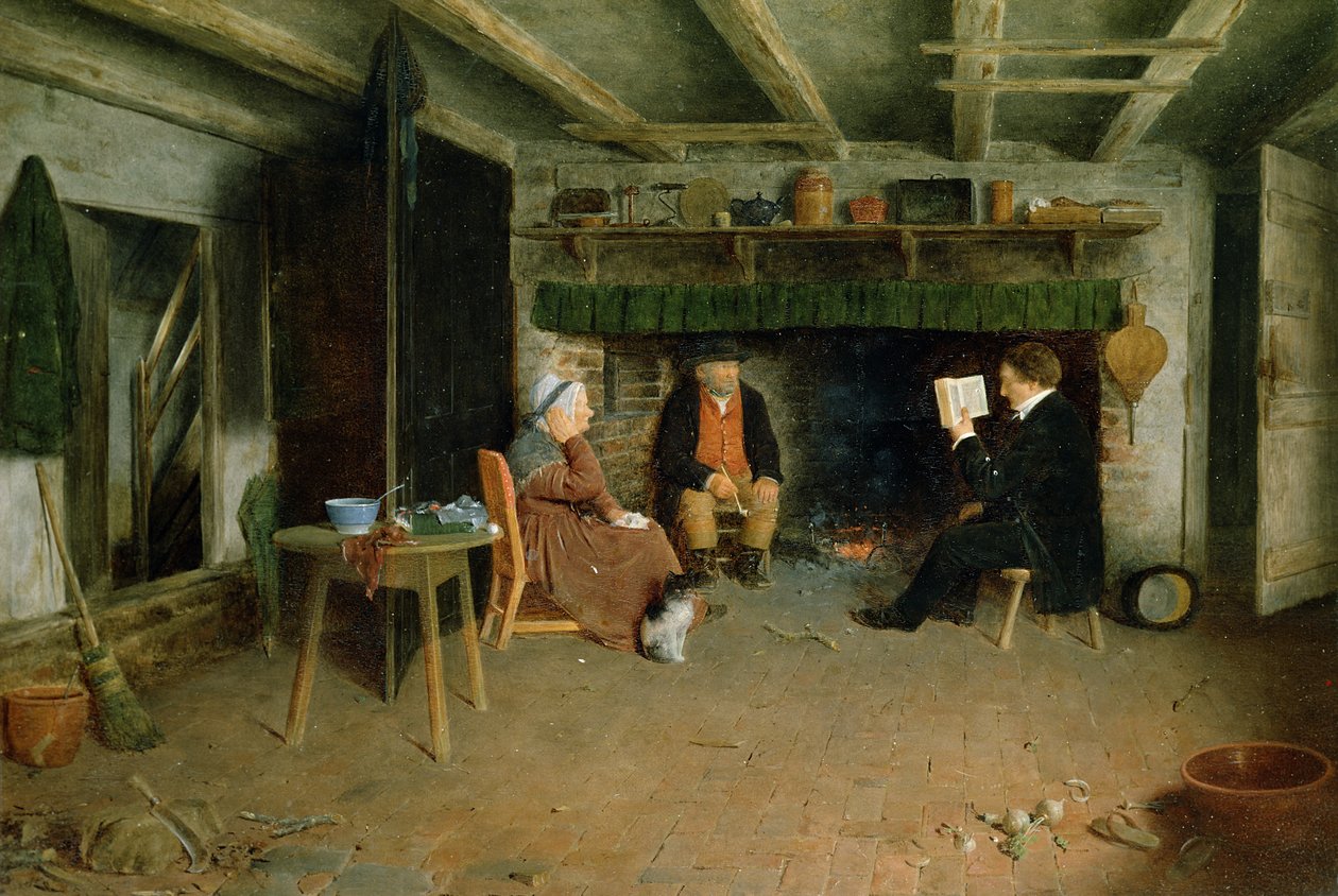 Návštěva duchovního (panel) od Frederick Daniel Hardy