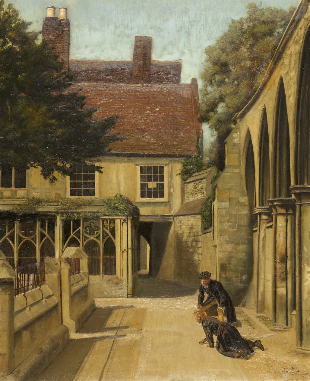 The Little Cloisters, Gloucester (olej na plátně) od Frederick Dimble Henwood