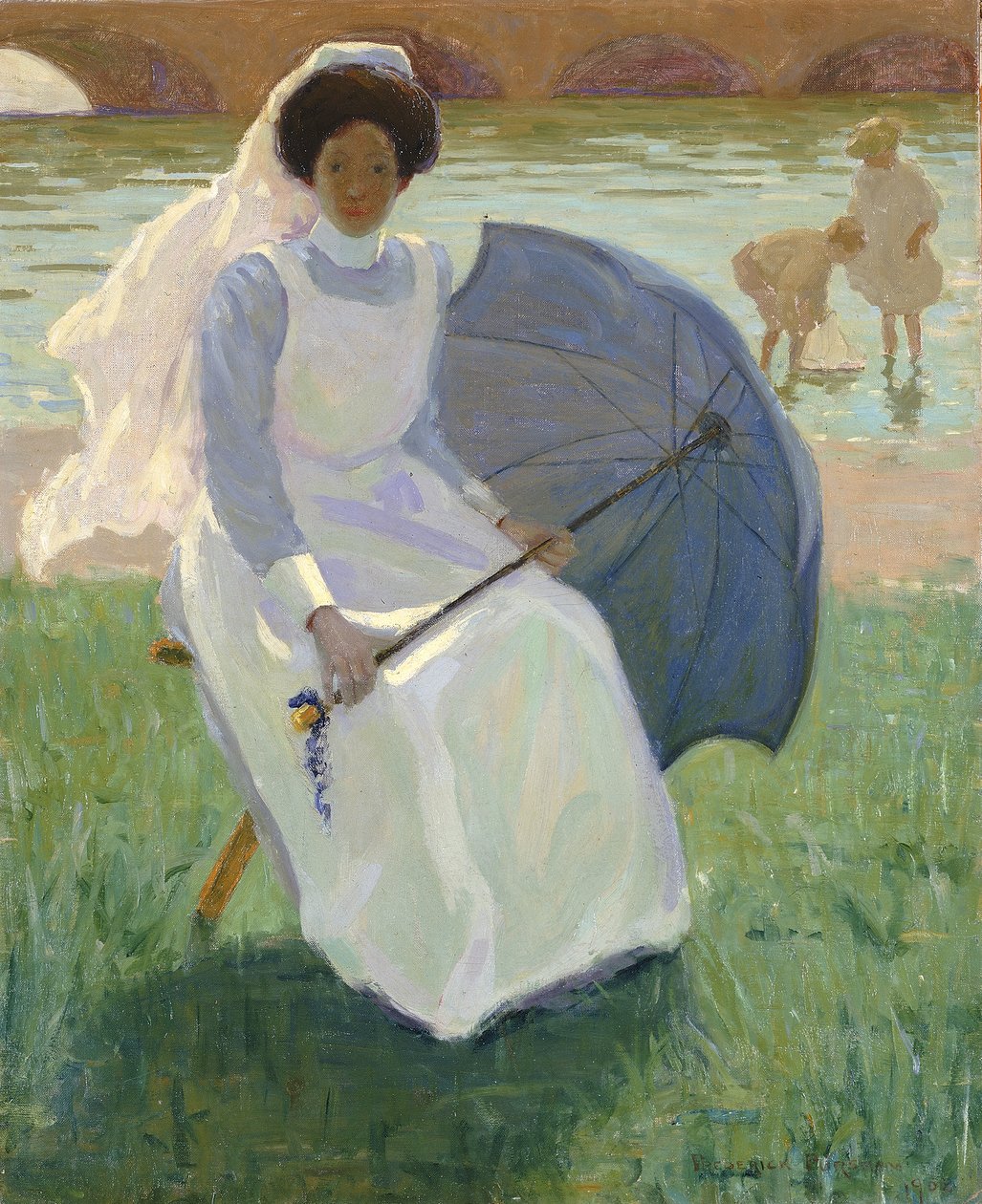 Žena se zeleným slunečníkem, 1908. od Frederick F. Fursman