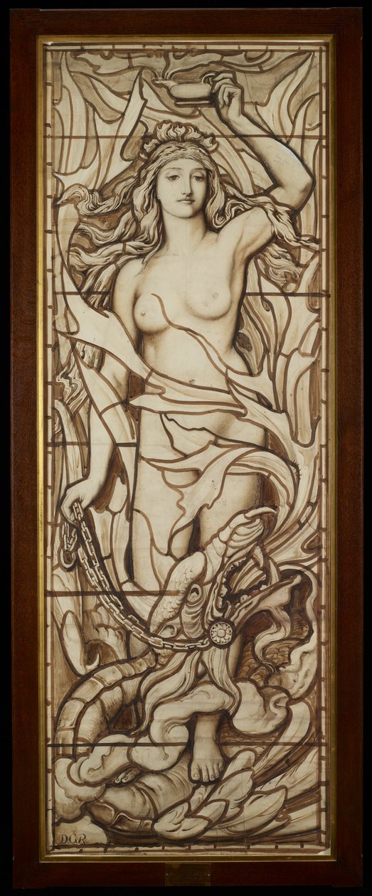 Oheň, ze série The Four Elements, kolem 1888-89 (pero a inkoust s přemývanou tužkou na papíře) od Frederick G. Smith