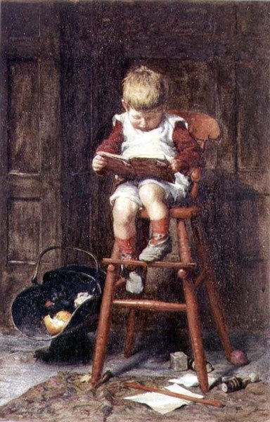 Ve vysoké židli (akvarel) od Frederick George Cotman