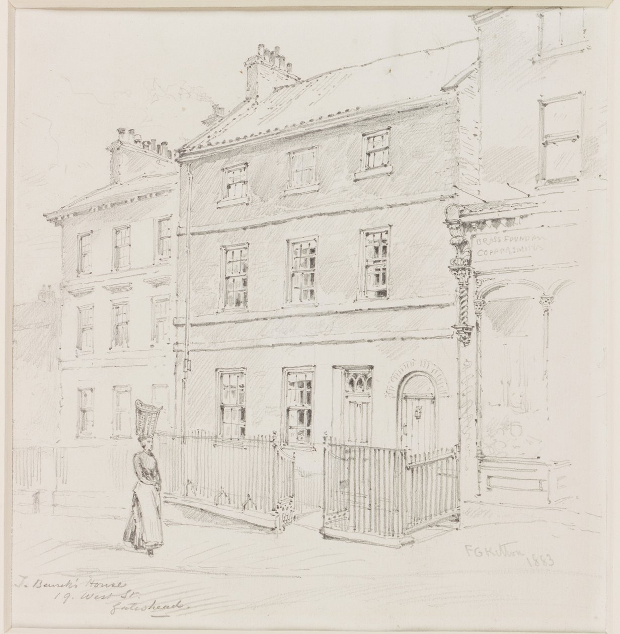 Dům Thomase Bewicka, West St., Gateshead od Frederick George Kitton