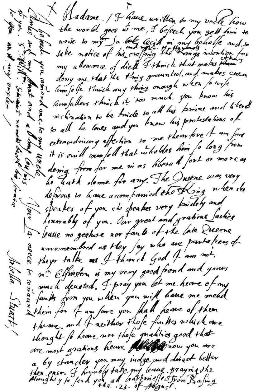 Dopis Arabelly Stuartové hraběnce ze Shrewsbury, konec 16. – začátek 17. století 1865. od Frederick George Netherclift