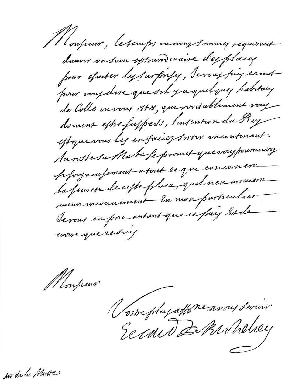 Dopis kardinála Richelieu panu de la Motte, 17. století 1865. od Frederick George Netherclift