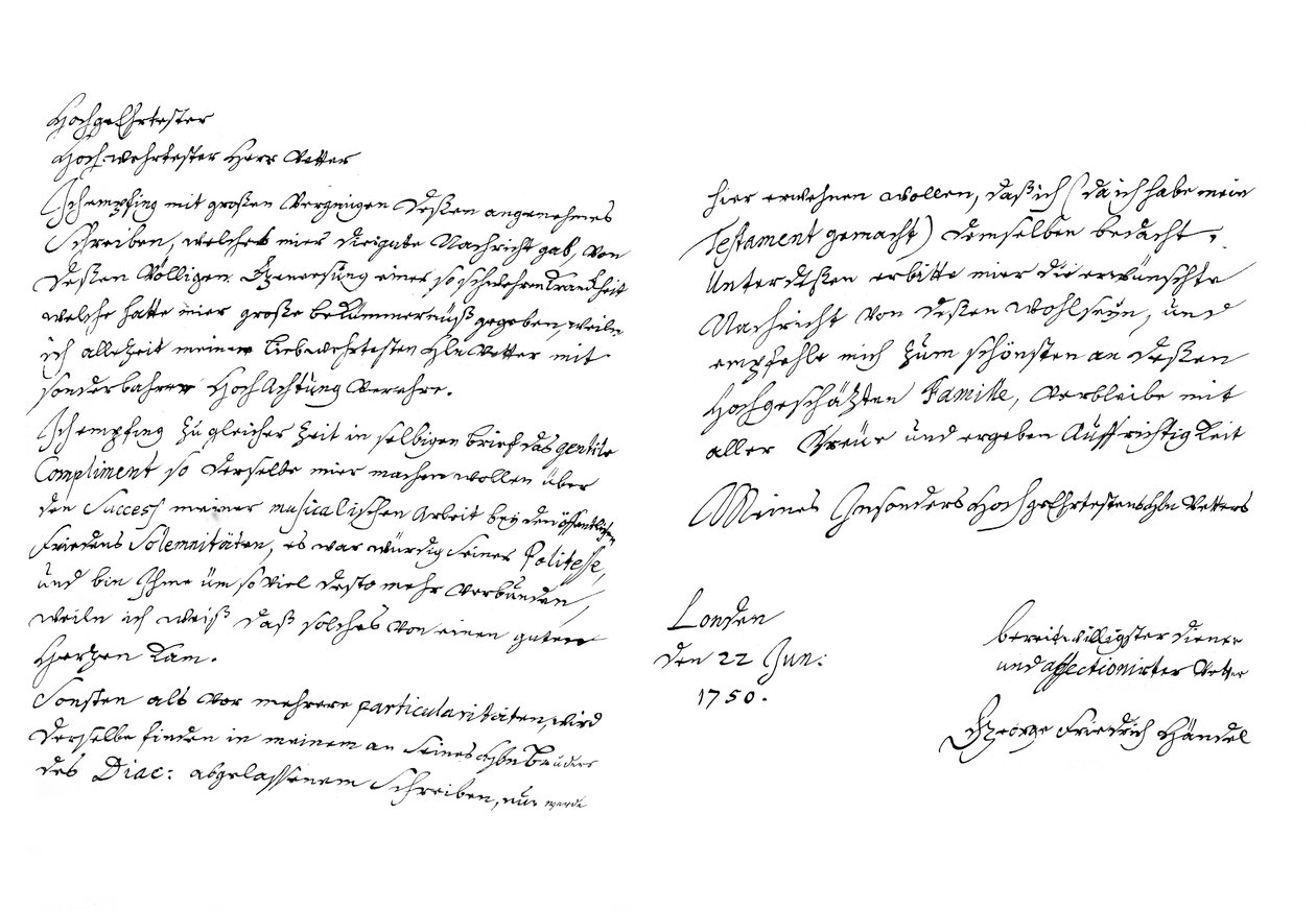 Dopis George Frideric Händel, 1750 1865. od Frederick George Netherclift