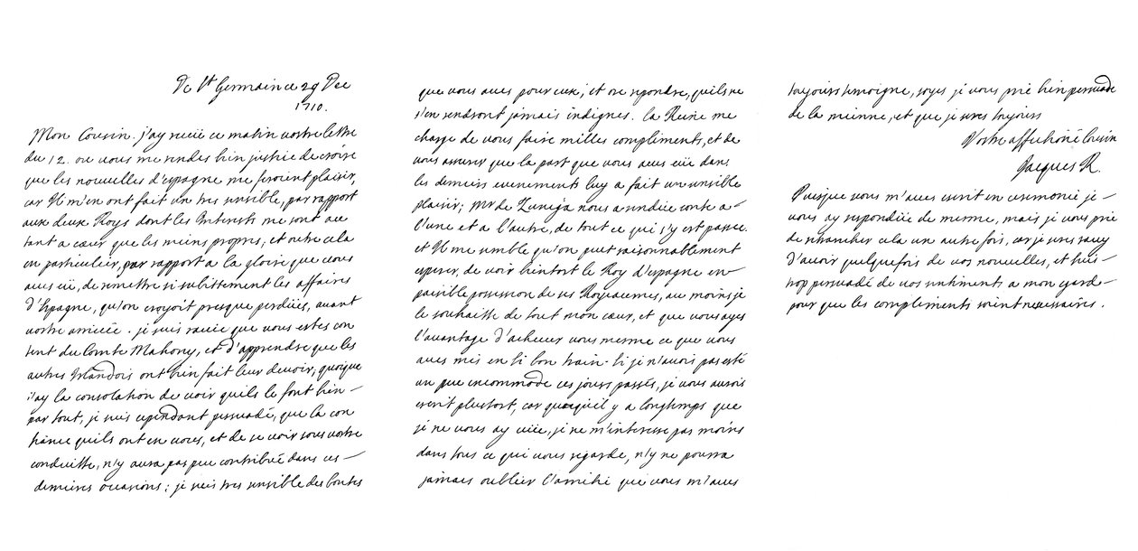 Dopis Jamese Francise Edwarda Stuarta starého uchazeče vévodovi de Vendome, 1710 1865. od Frederick George Netherclift