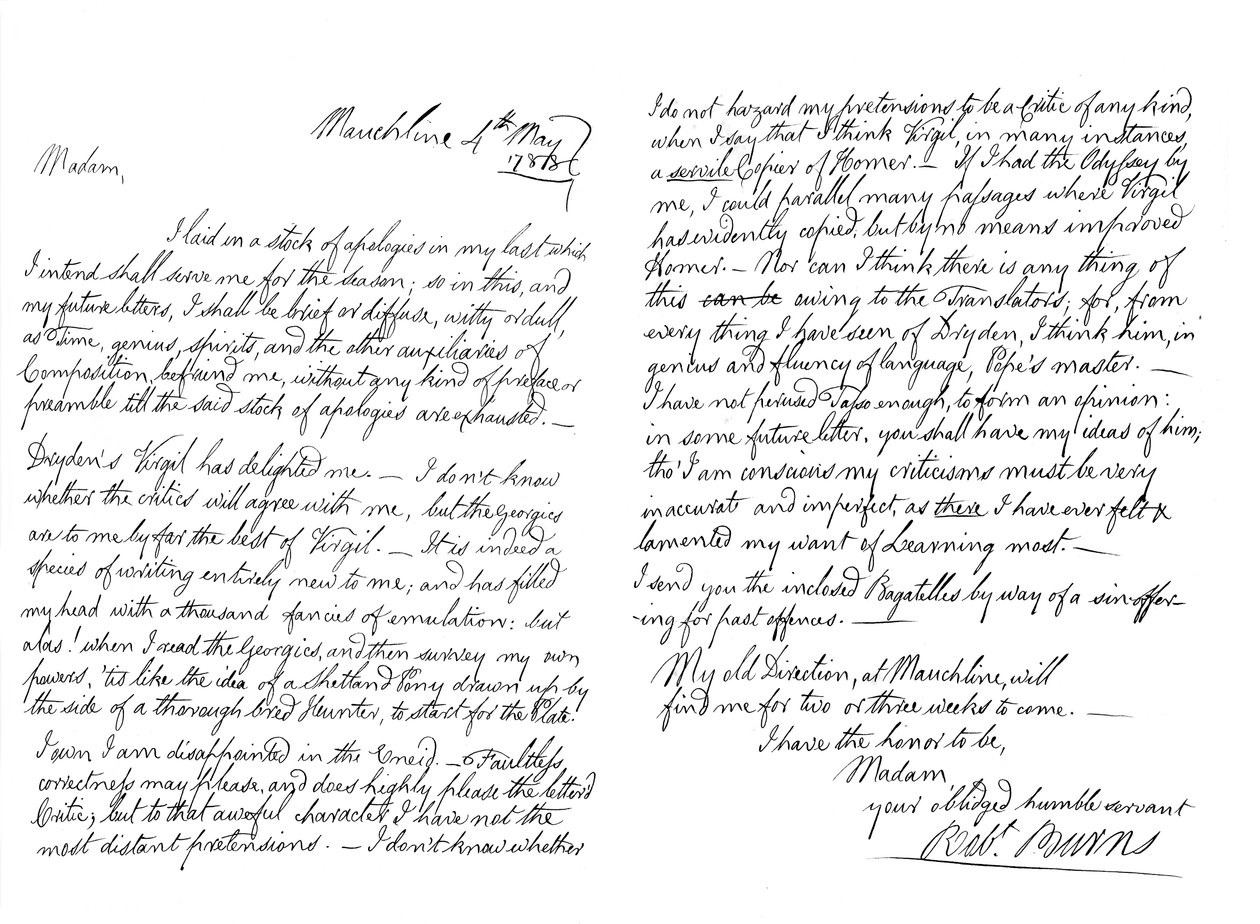 Dopis Roberta Burnse paní Dunlopové z Haddingtonu, 1788 1865. od Frederick George Netherclift