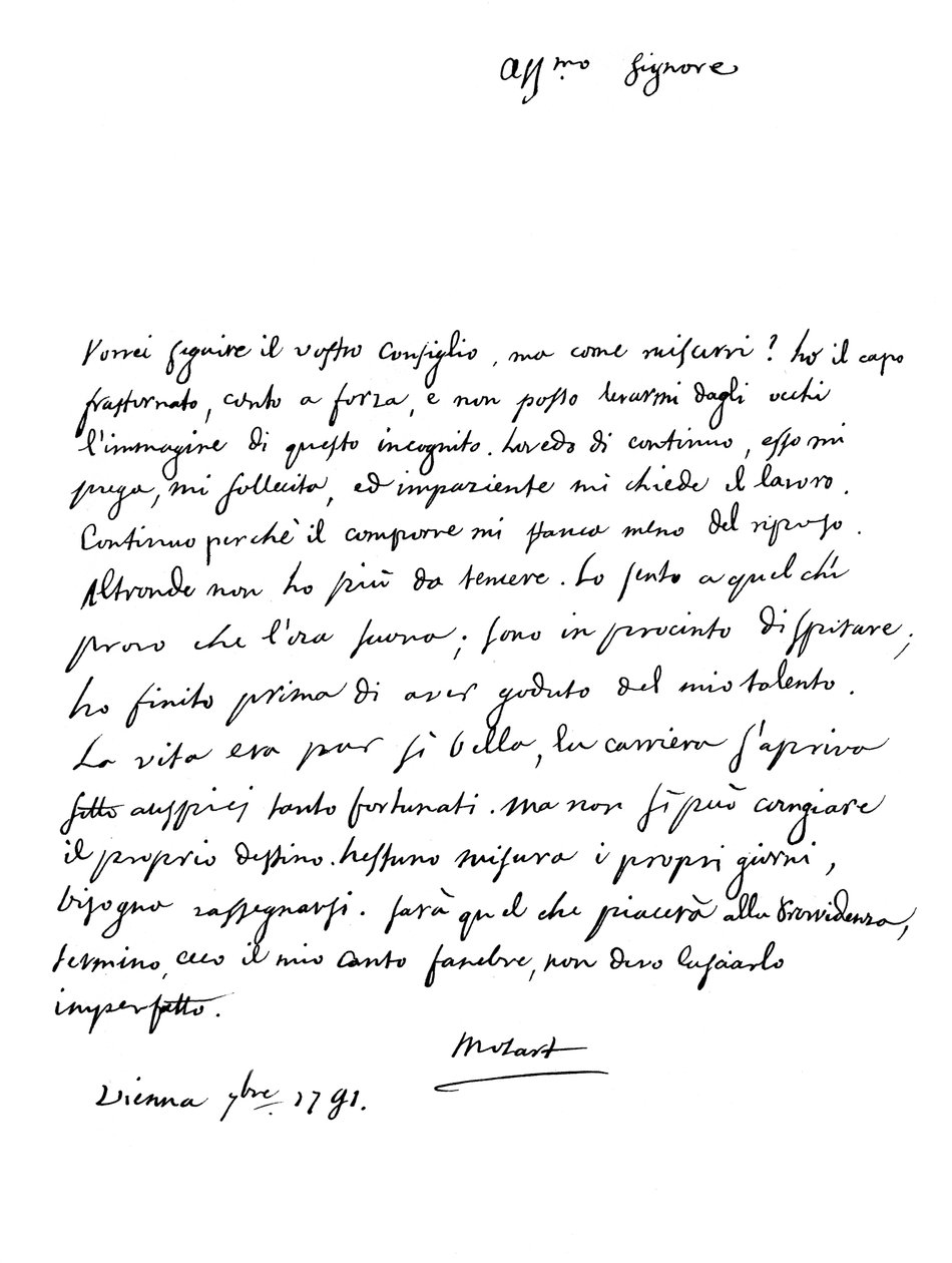 Dopis Wolfganga Amadea Mozarta, 1791 1865. od Frederick George Netherclift